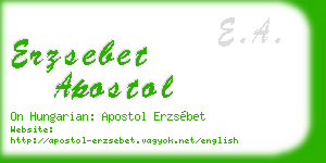 erzsebet apostol business card